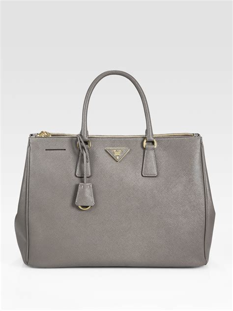 prada saffiano lux tote grey